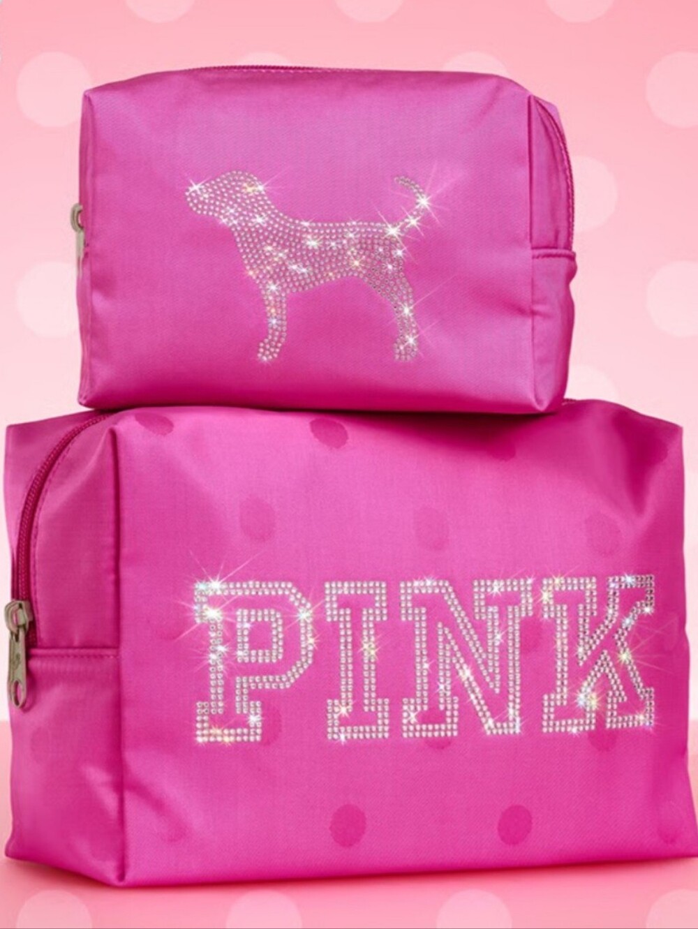 PINK Victoria's Secret Runway Ready Top Zip Makeup Bag Set GWP 2026 FASHION SHOW
